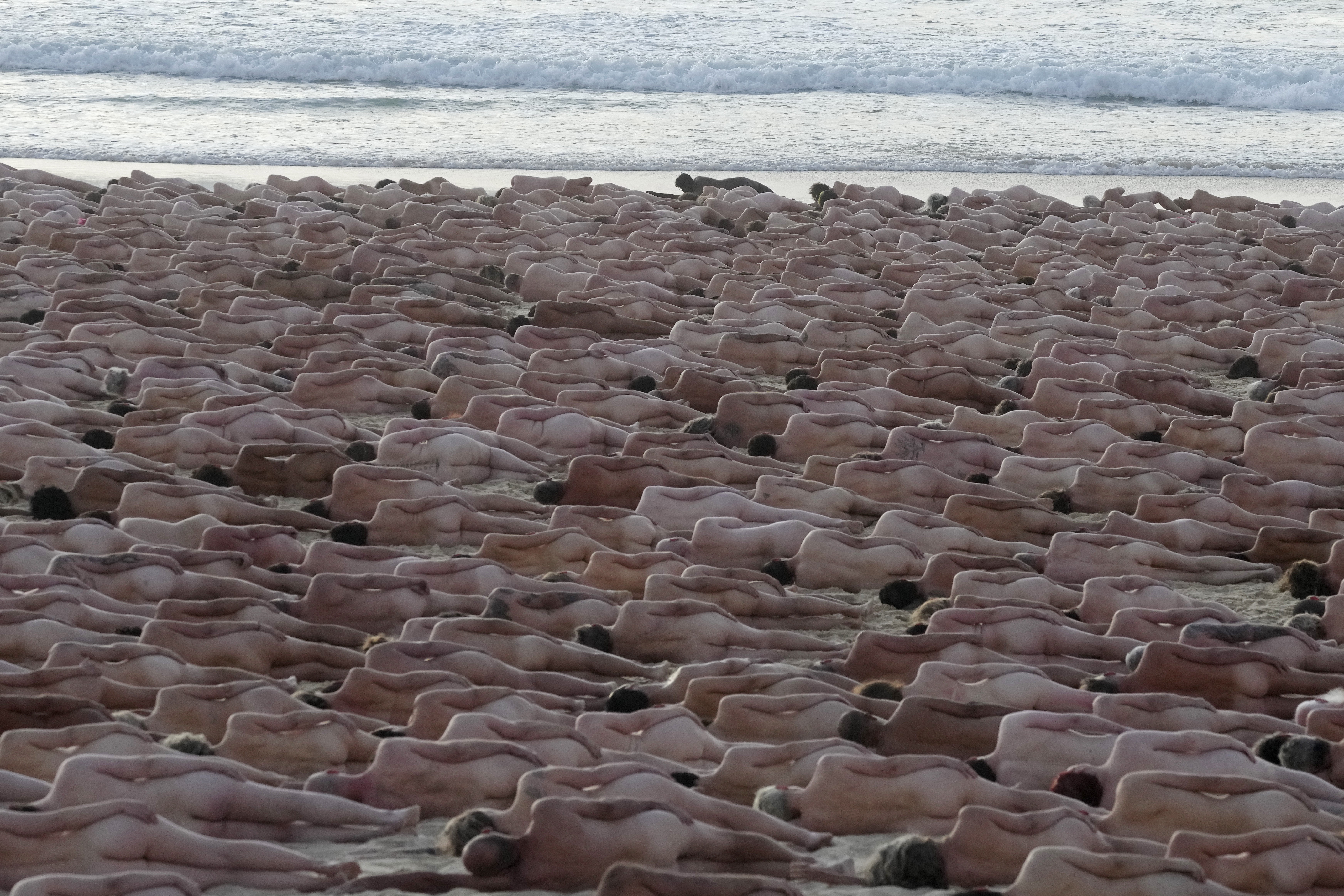 doug apple add people naked on the beach photo