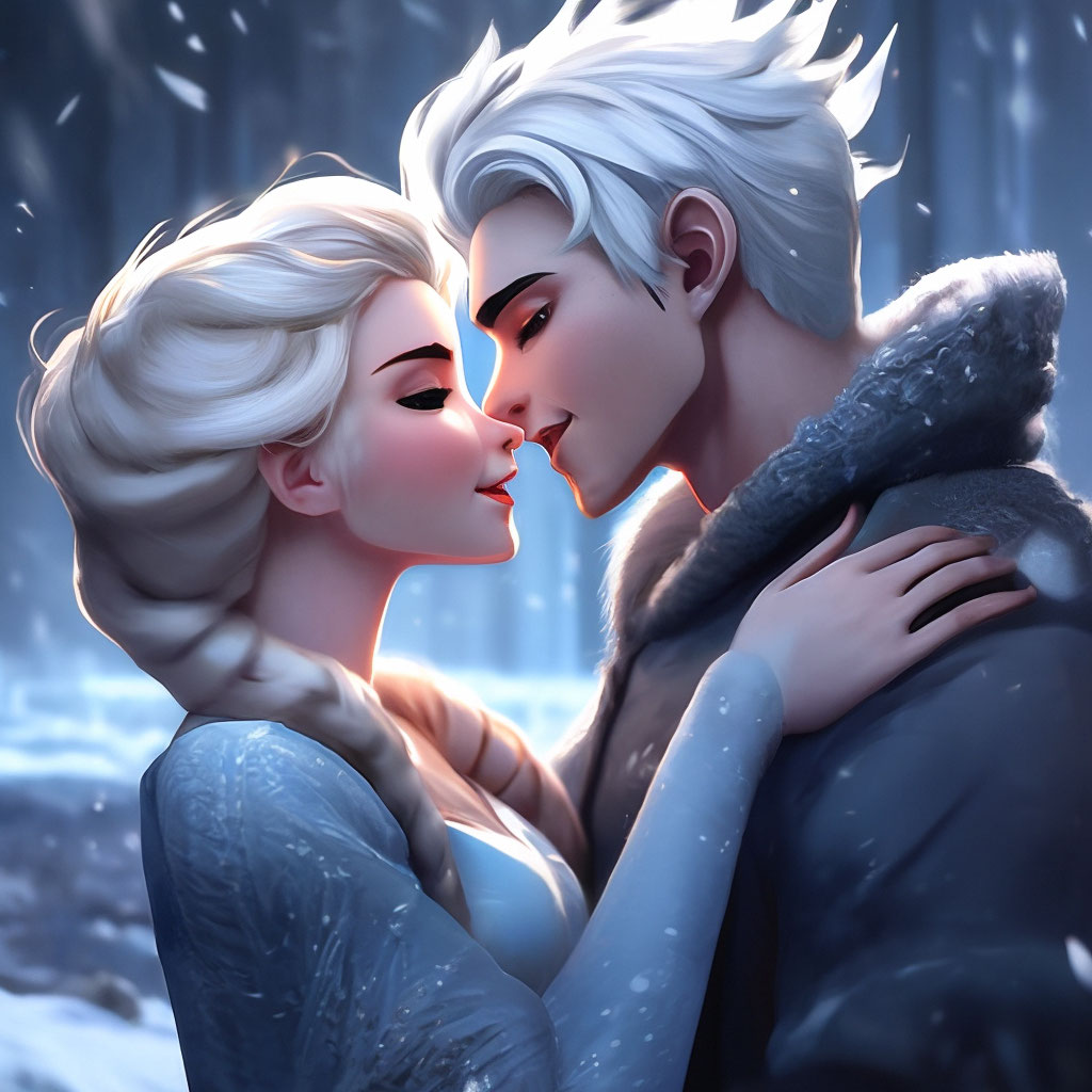 deborah otero add elsa and jack frost kissing photo