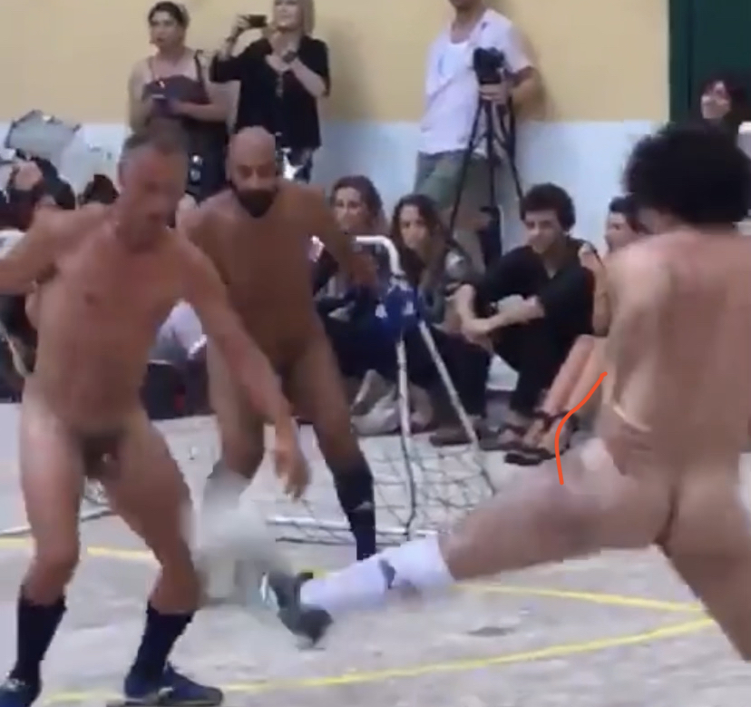 david tompkins add naked men playing football photo