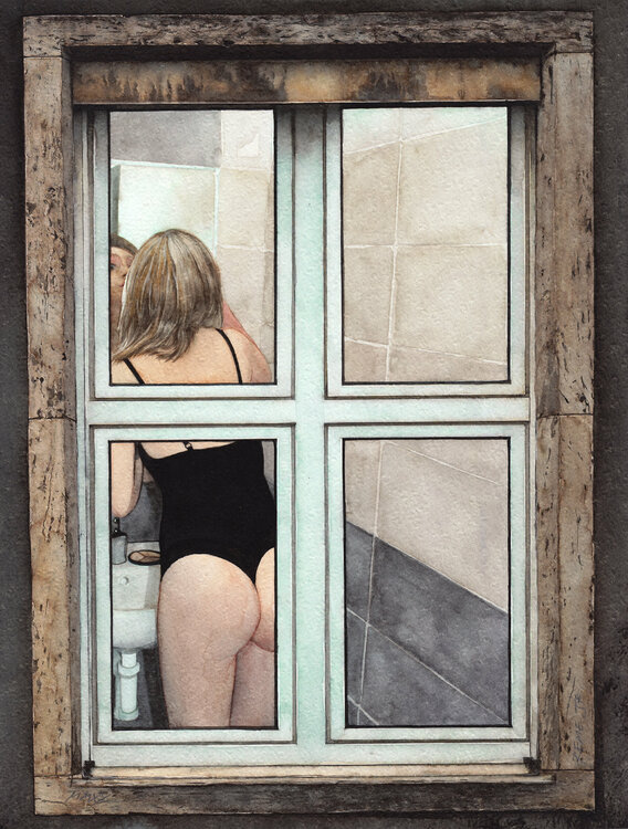 catherine venn add naked by window image