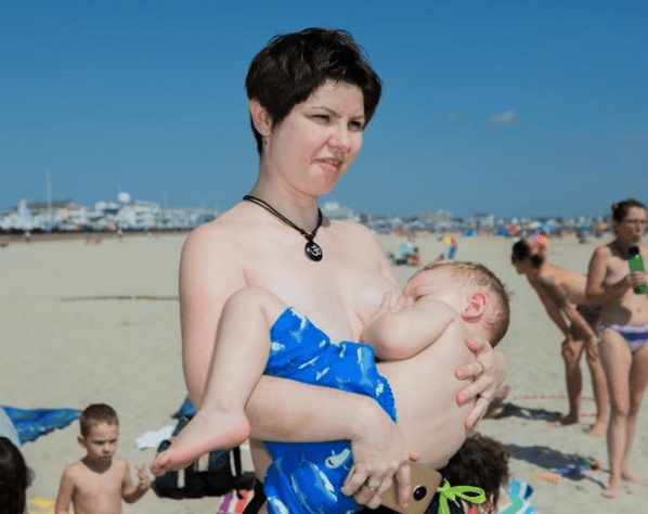 barb saucier add natural tits on the beach photo